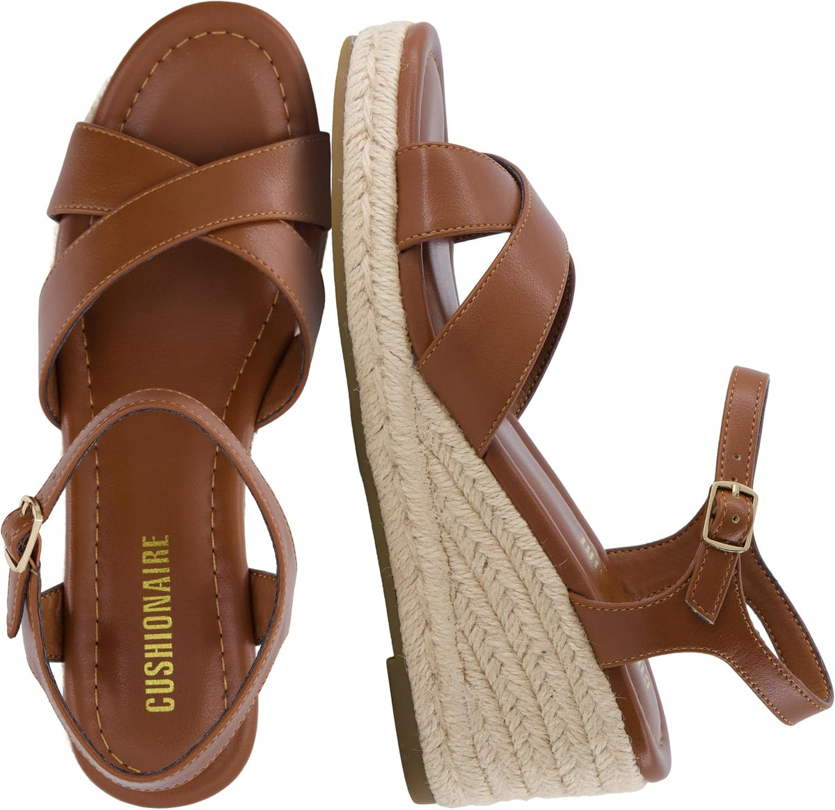 Prego Espadrille Wedge Sandals for Women, Crisscross Open Toe Wedge Heels with Adjustable Ankle Strap