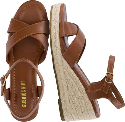 Prego Espadrille Wedge Sandals for Women, Crisscross Open Toe Wedge Heels with Adjustable Ankle Strap
