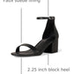 Women'S Two Strap Heeled Sandals with Adjustable Ankle Strap, Padded Memory Foam Insole