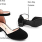 Girls Dress Shoes Closed Toe Kids Heels Ankle Strap