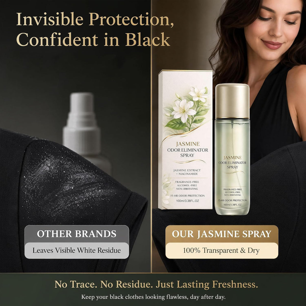 Jasmine Scent Spray & Body Mist, Whole Body Deodorant for Women & Men