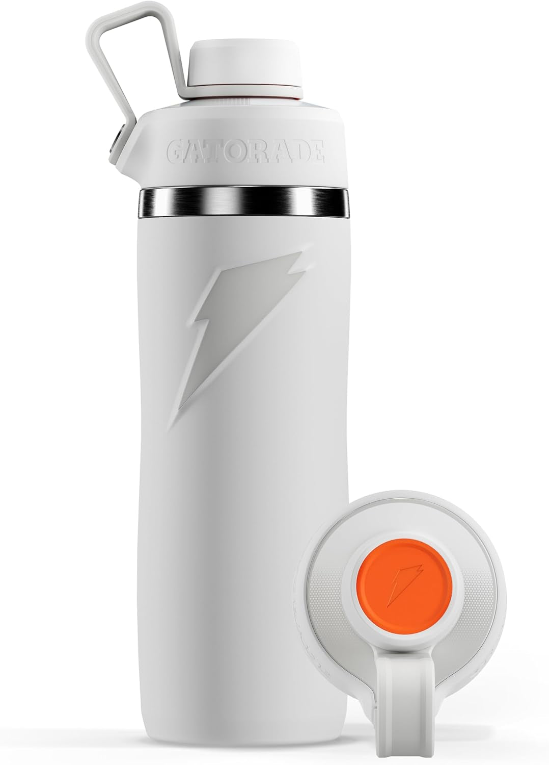 'Overtime' 22Oz Stainless Steel Water Bottle, Twist Cap, White