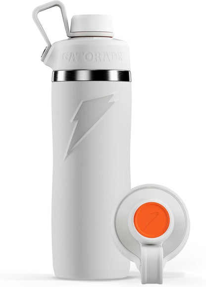 'Overtime' 22Oz Stainless Steel Water Bottle, Twist Cap, White