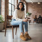 Hip-3 Genuine Suede Leather Ankle Boots for Women – Pull on Cozy Faux Fur Boots Womens Shoes with Comfortable Memory Foam