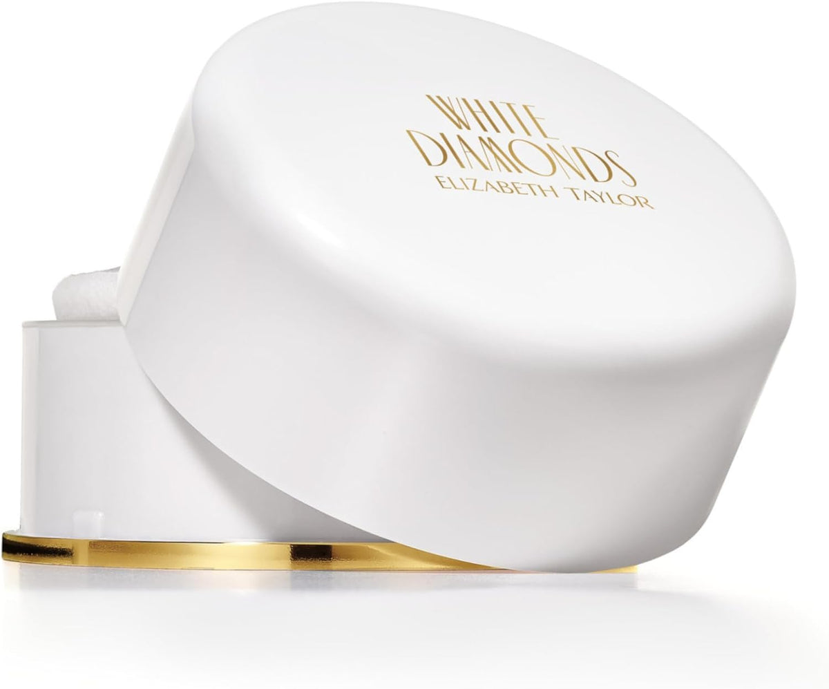 White Diamonds Body Powder with Puff for Women, 2.6 Oz