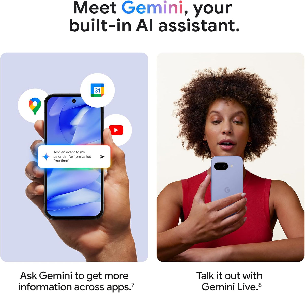 Google Pixel 9A with Gemini - Unlocked Android Smartphone with Incredible Camera and AI Photo Editing, All-Day Battery, and Powerful Security - Iris - 128 GB