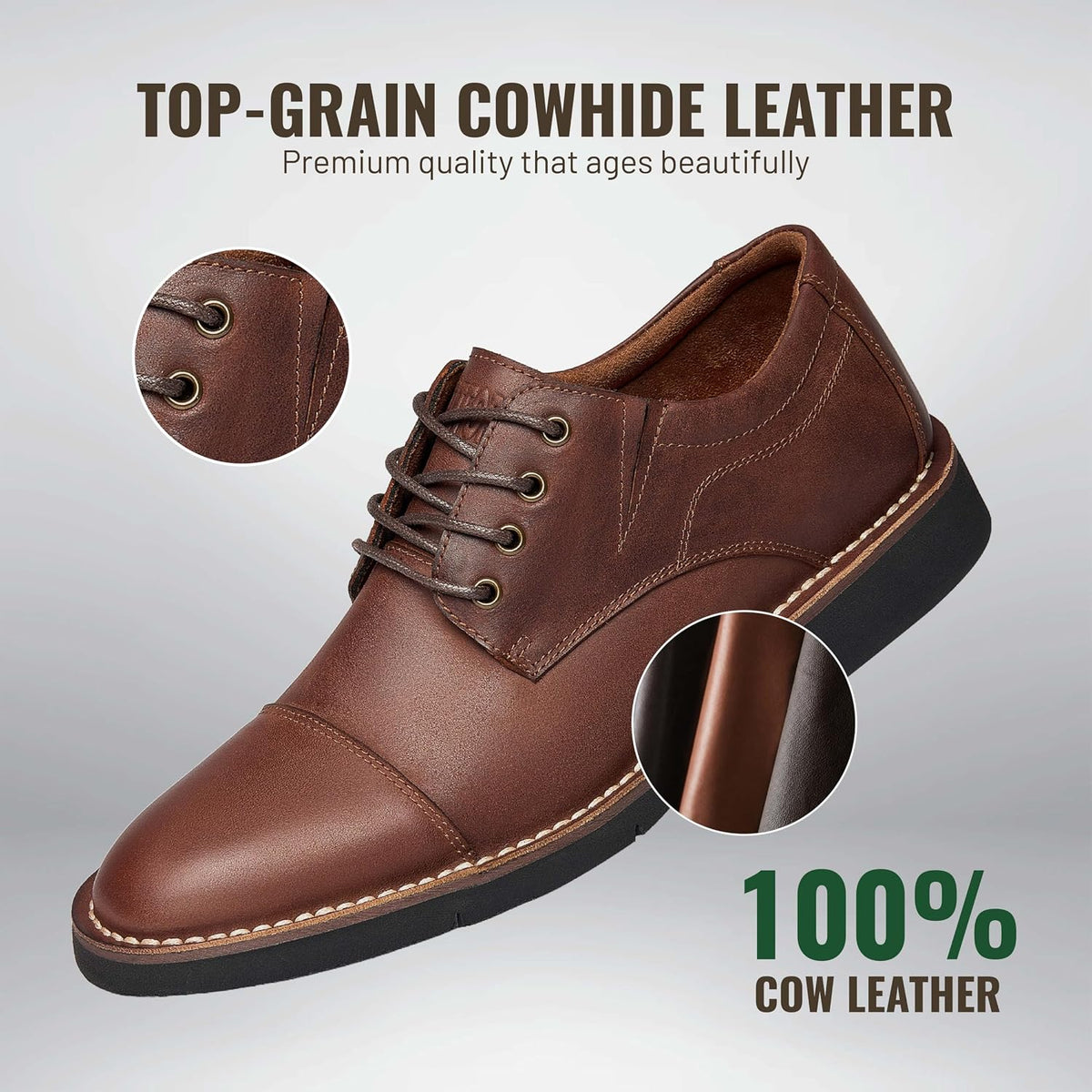 Genuine Leather Derby Shoes for Men