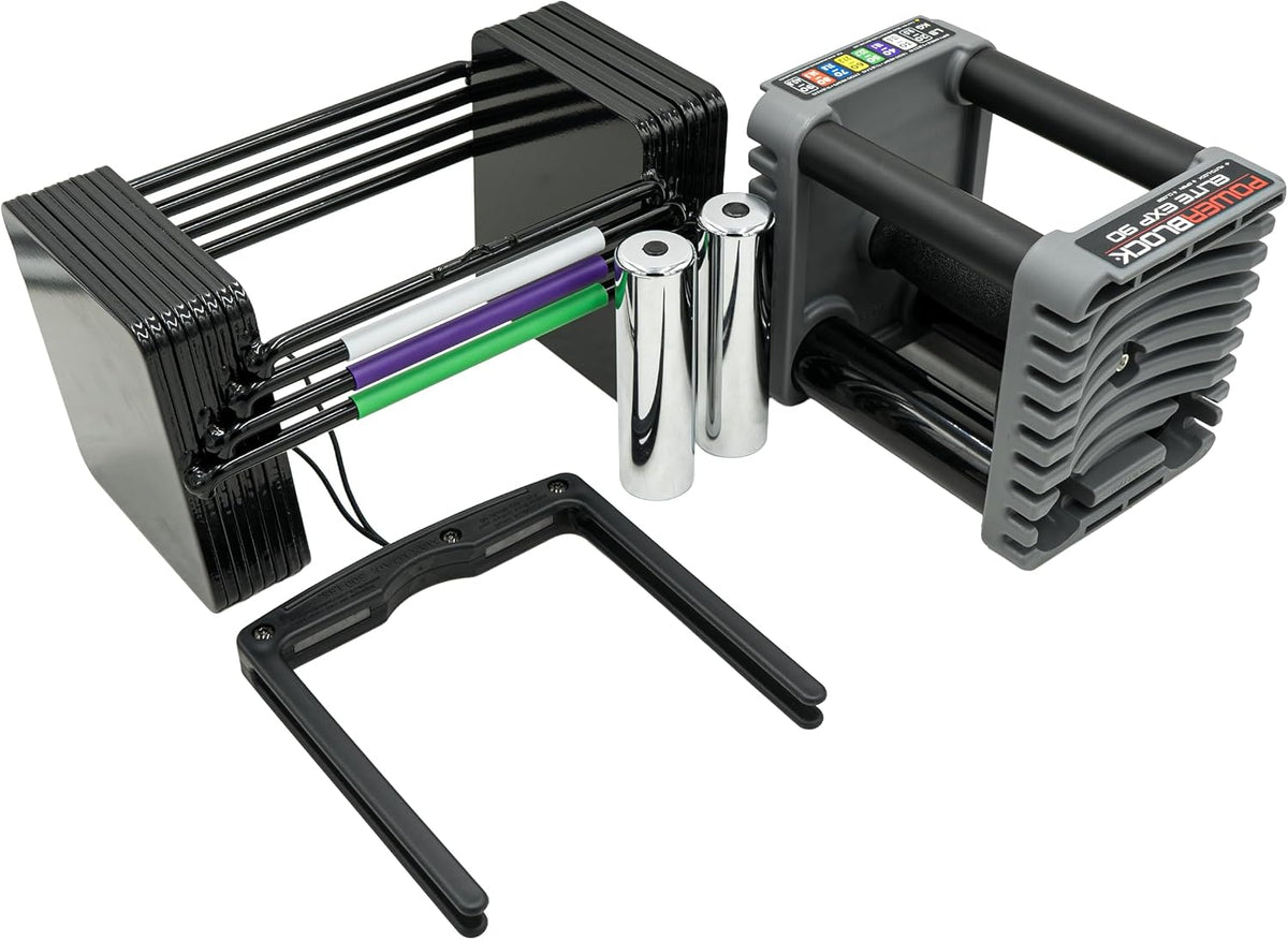 Elite EXP Adjustable Dumbbells, Sold in Pairs, Stage 1, 5-50 Lb.