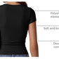 Short Sleeve Shirts for Women round Neck Basic Double Lined Tees Fitted Y2K Crop Tops