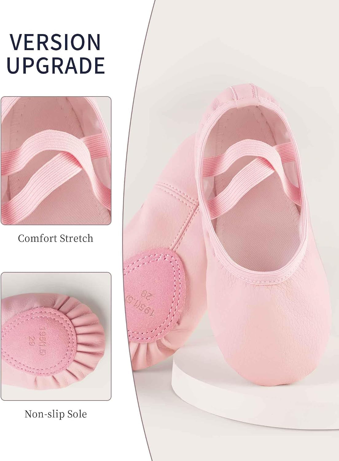 Toddler Girls Boys Ballet Shoes PU Leather Dance Slippers for Little/Big Kids