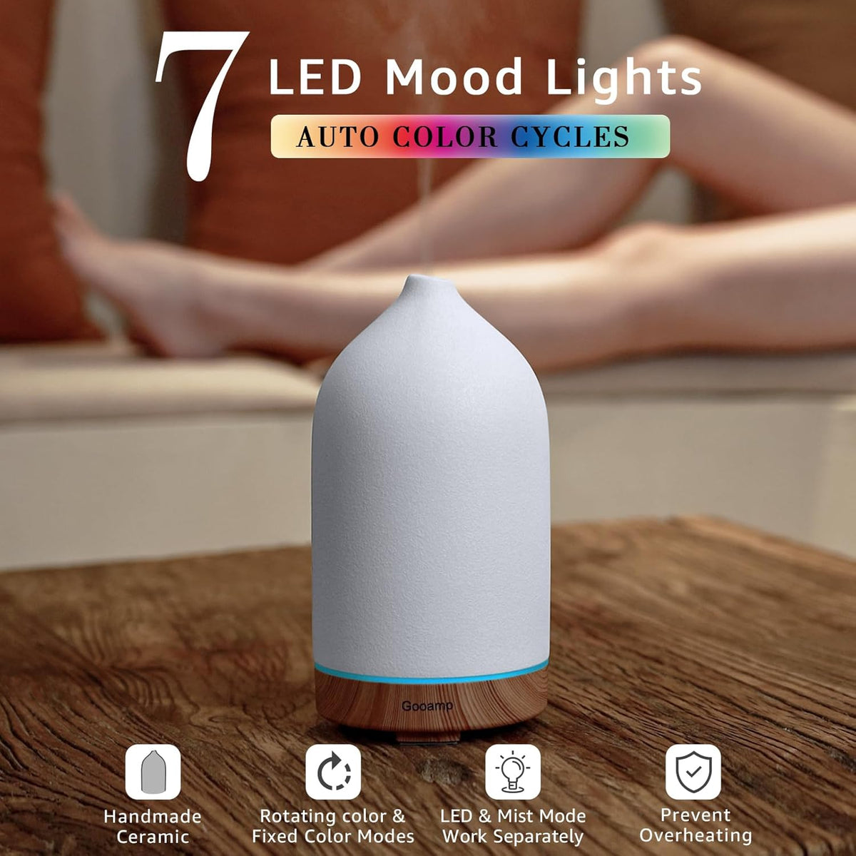 200ML Ceramic Essential Oil Diffuser for Home, Stone Diffuser