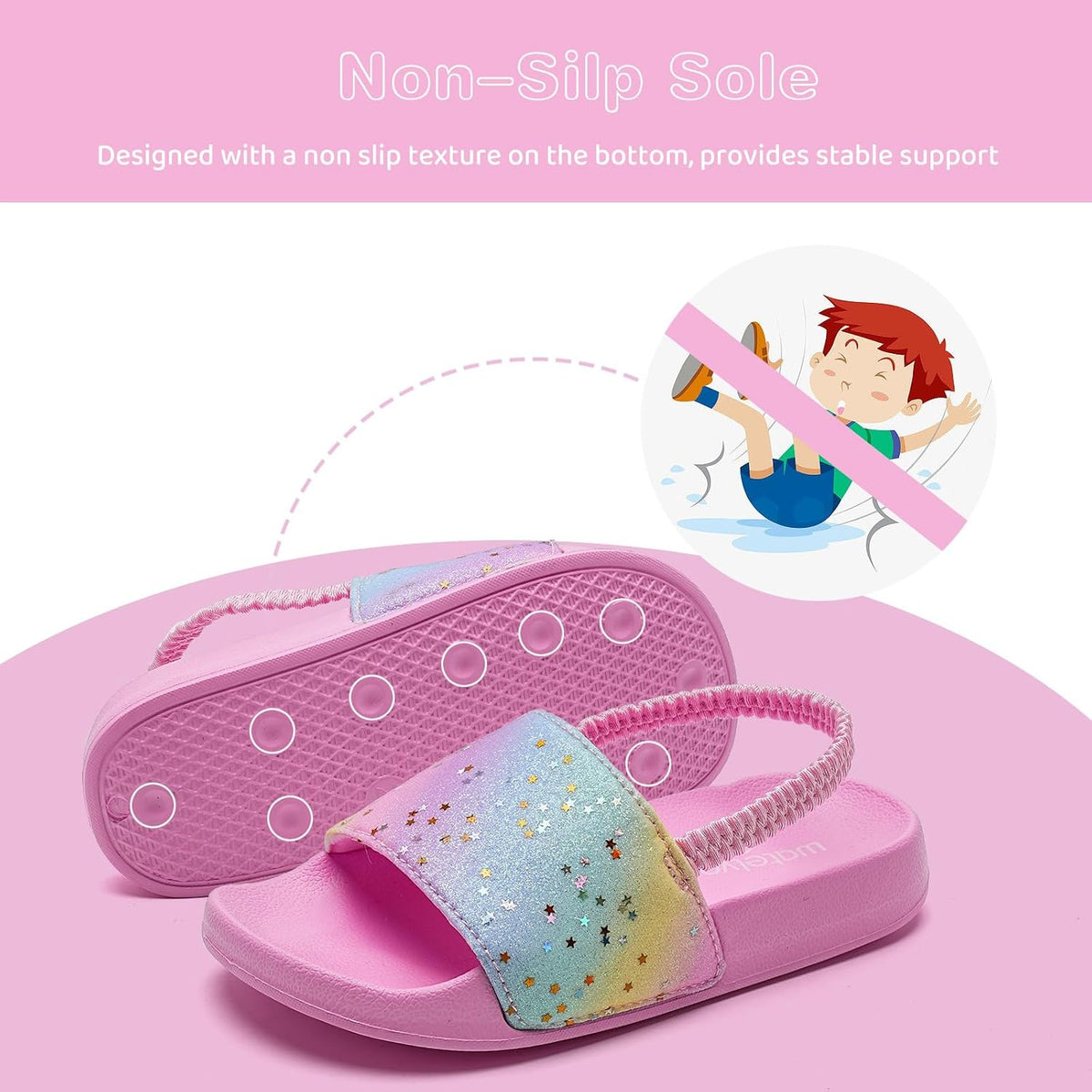Toddler Boys Girls Slides Sandals for Swim Beach Kids Water Shoes Casual Summer Slippers