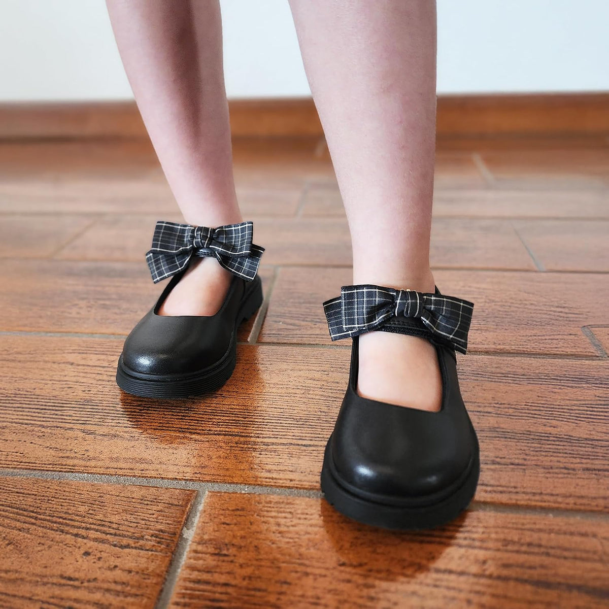 Girls School Shoes Mary Jane Bow Flats