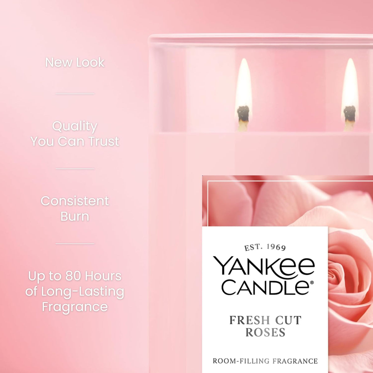 Fresh Cut Roses Scented Candle, 20Oz Large Tumbler