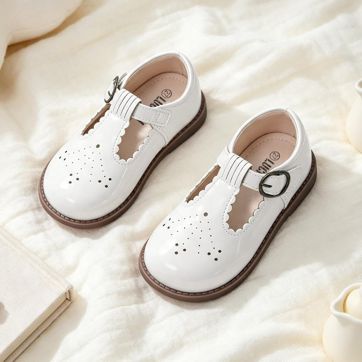 Wide Toe Box Toddler Mary Jane Dress Shoes Girl Ballet Flats
