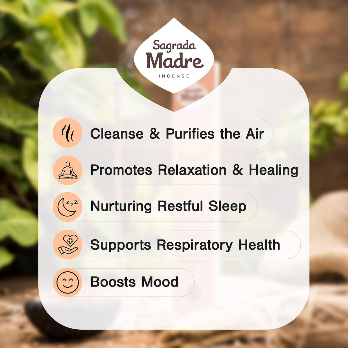 8Pcs Wildly Harvested Thick Palo Santo Incense Sticks (Sandalwood), 9” Long - Eco Friendly, Non-Toxic, Aromatic Incense Sticks (1Hr Burning Time) to Heal & Calm Your Body and Environment