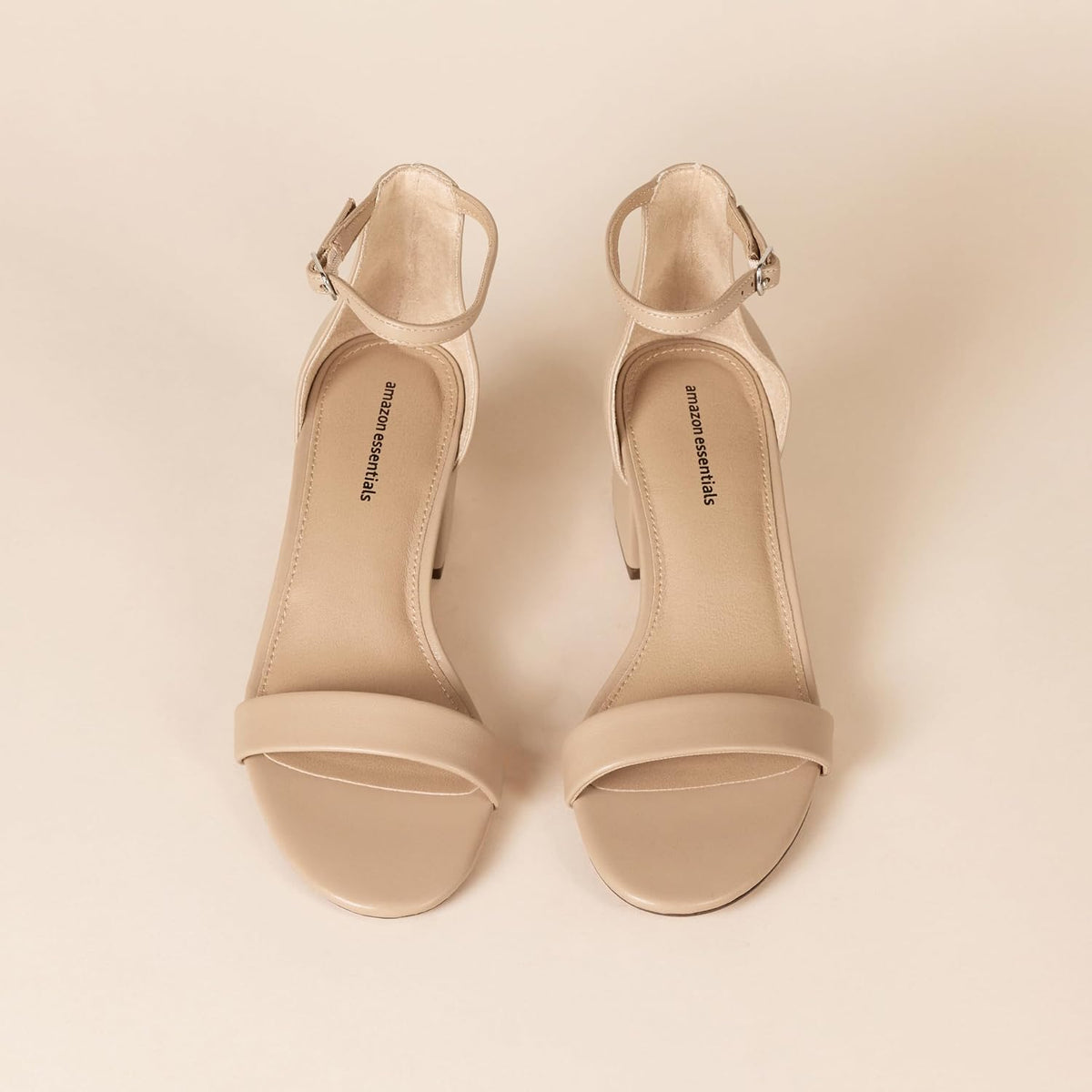 Women'S Two Strap Heeled Sandals with Adjustable Ankle Strap, Padded Memory Foam Insole