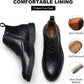Mens Dress Boots, Genuine Leather Brogue Wingtip Mens Casual Oxford Boots with Side Zipper, Comfortable Formal Lace up Chukka Ankle Boot for Men