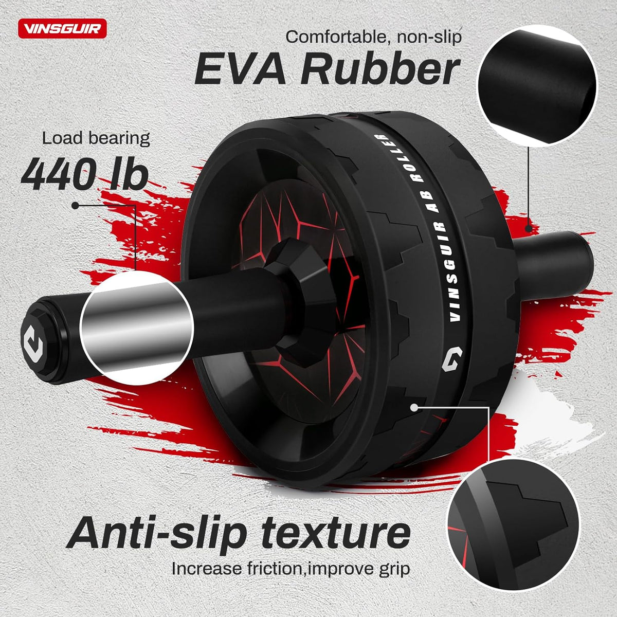 Ab Roller Wheel for Home Gym, Abs & Core Strength Workout with Knee Pad Set