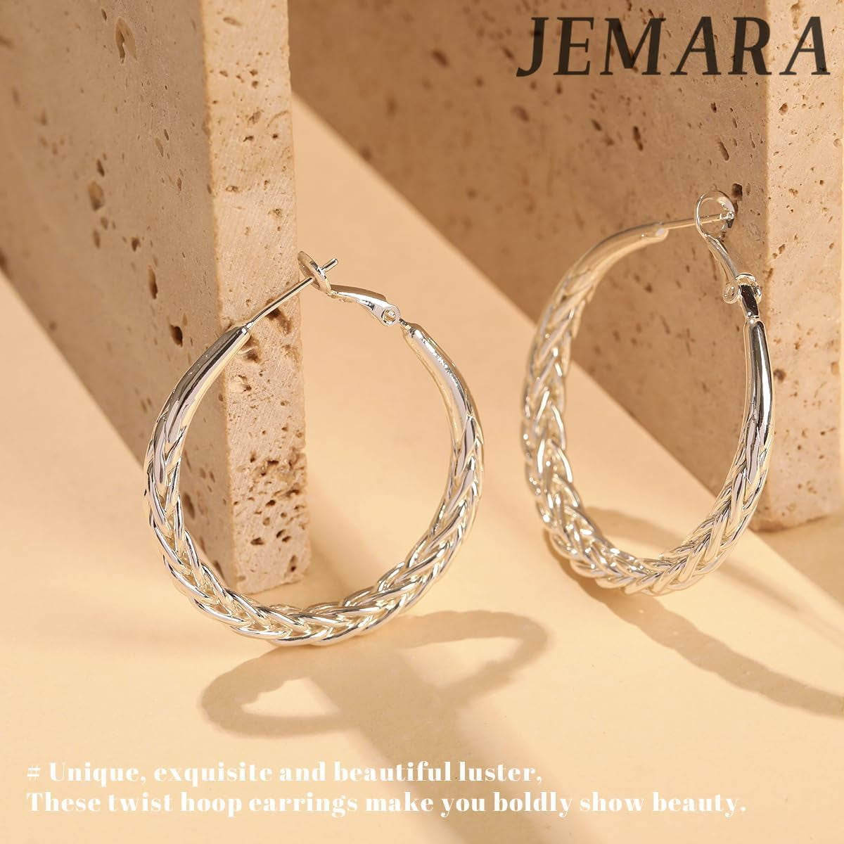 Sterling Silver Hoop Earrings Hypoallergenic Thick Silver Earrings