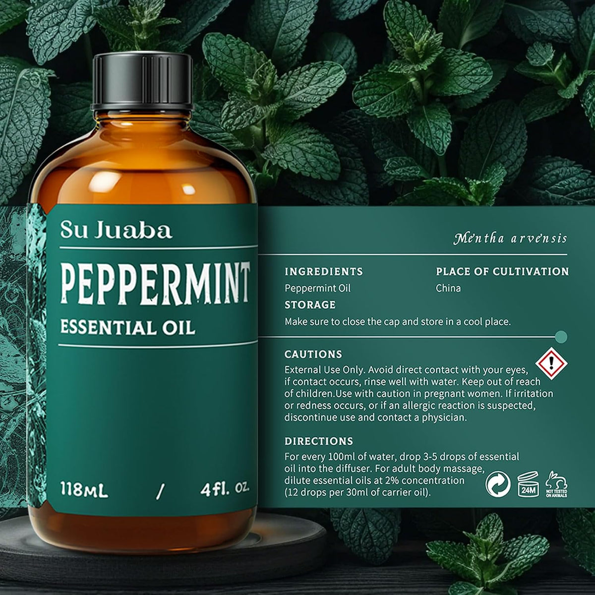 Peppermint Oil for Hair, Diffuser, Aromatherapy, Air Freshener