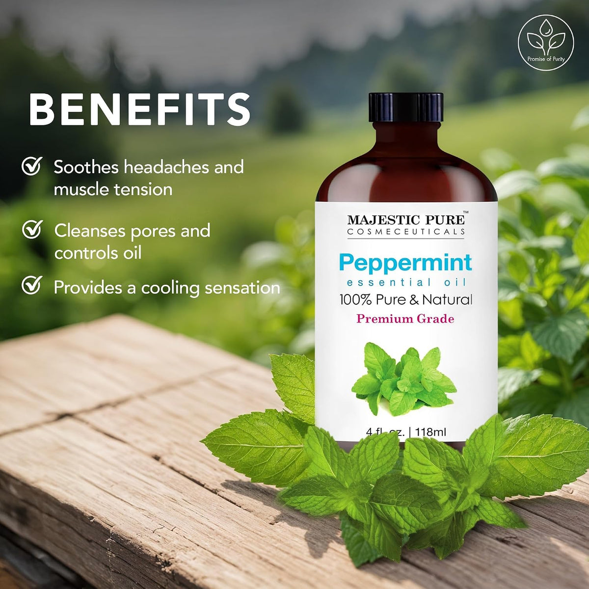 Peppermint Essential Oil for Diffuser - 4 Fl Oz