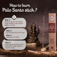 8Pcs Wildly Harvested Thick Palo Santo Incense Sticks (Sandalwood), 9” Long - Eco Friendly, Non-Toxic, Aromatic Incense Sticks (1Hr Burning Time) to Heal & Calm Your Body and Environment