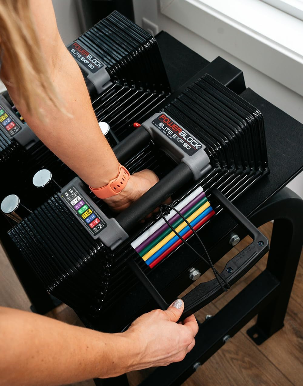 Elite EXP Adjustable Dumbbells, Sold in Pairs, Stage 1, 5-50 Lb.