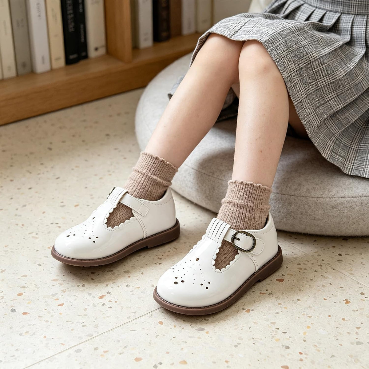 Wide Toe Box Toddler Mary Jane Dress Shoes Girl Ballet Flats