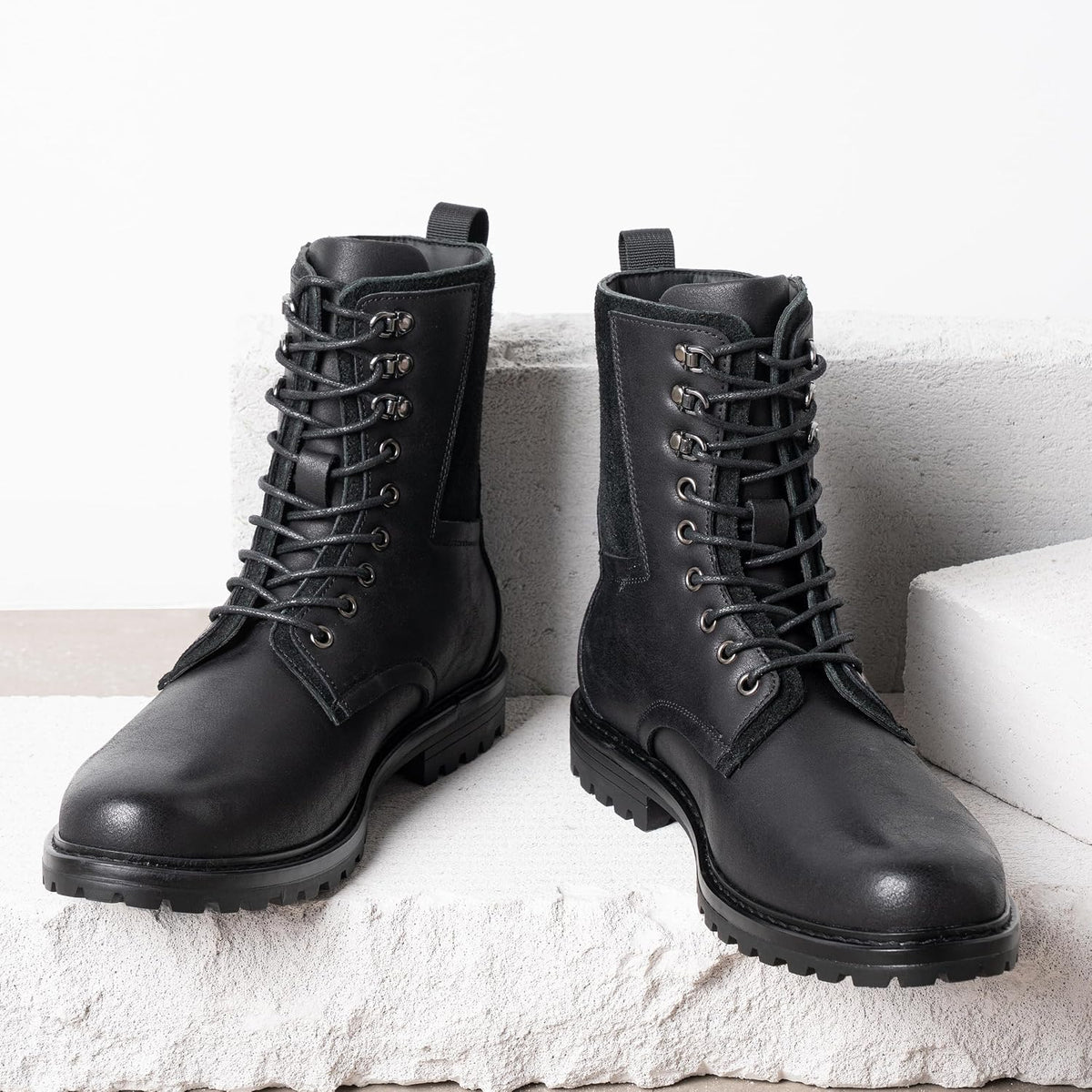 Boots for Men Leather Casual Shoes Combat Boots