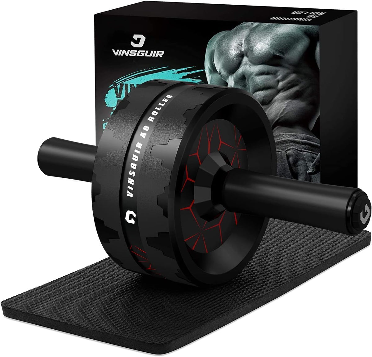 Ab Roller Wheel for Home Gym, Abs & Core Strength Workout with Knee Pad Set