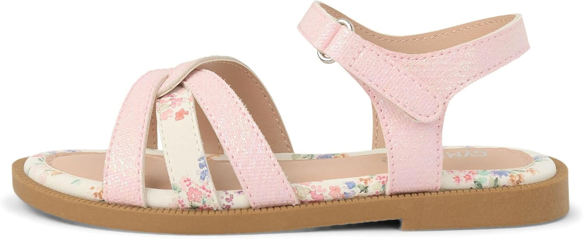 Girls' Toddler Flat Sandal with Adjustable Ankle Strap