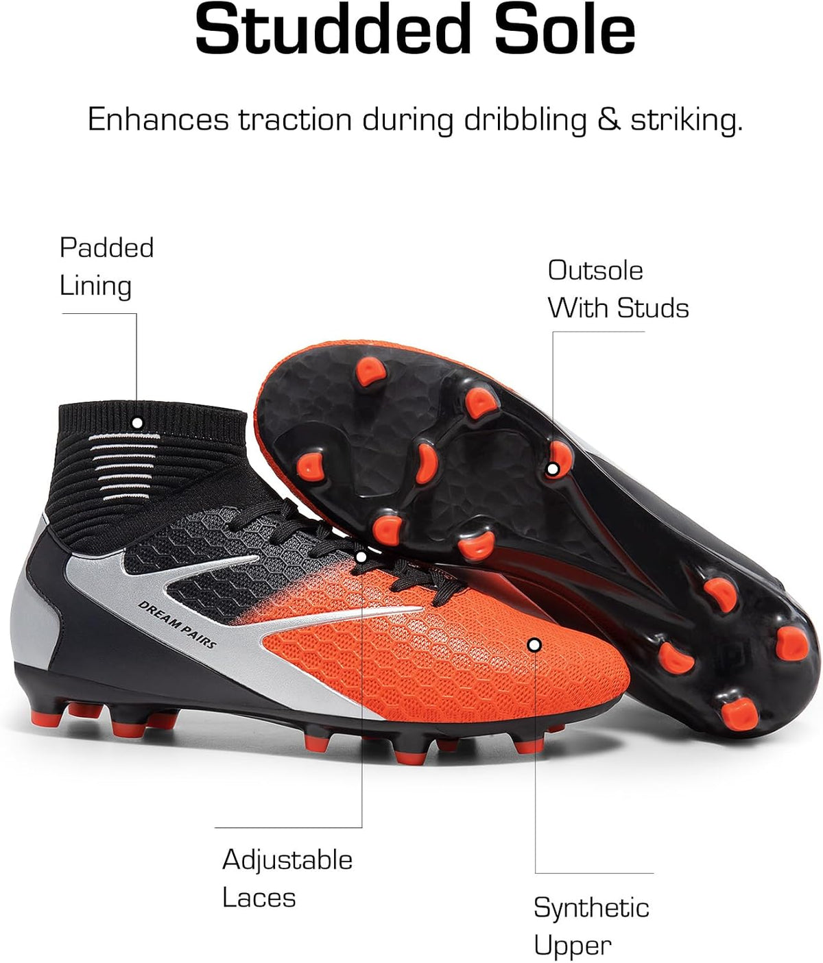 Men'S High Tops Lace up Soccer Cleats