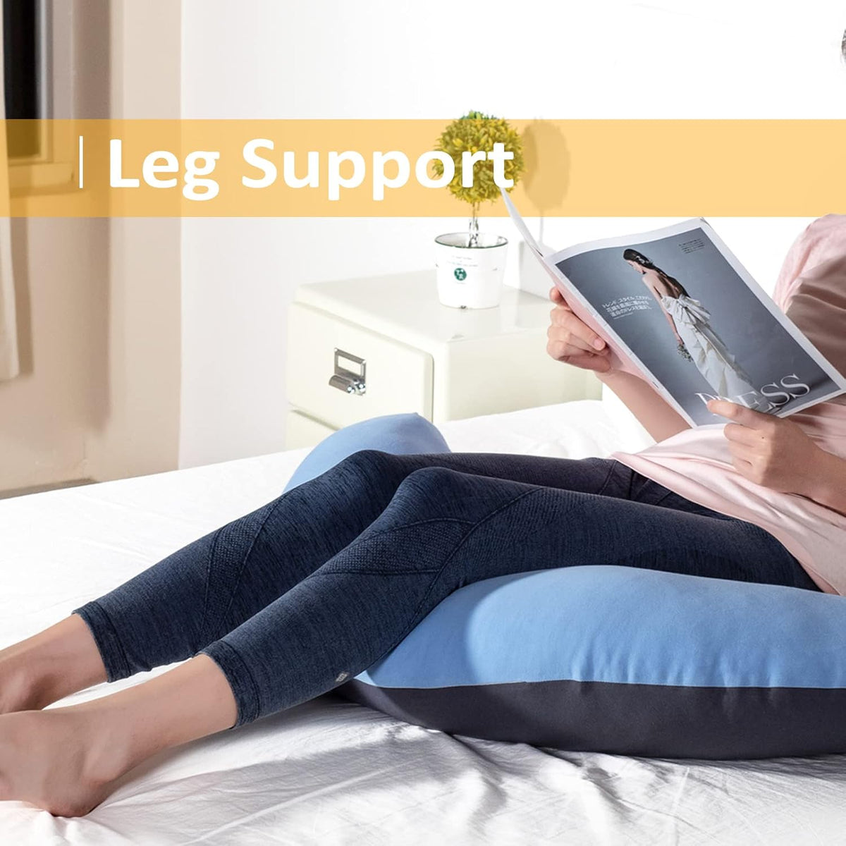 39" C Shaped Body Pillow for Side Sleeping Adults Men Women, Anxiety Relief Hugging Gaming Pillow, Pregnancy Maternity Leg Knee Support Pillow, Gifts for New Moms, Washable Pillowcase(L)