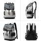 Leather Laptop Backpack for Men Vintage Backpack Fits 15.6" Laptop Waterproof Drawstring Backpack for Travel Daily Business White