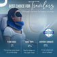 Travel Neck Pillow for Airplane - Patented Head, Neck & Chin Support. Soft, Adjustable Pillow for Comfortable Resting on Long Flights, Car Rides & Recliners. Washable, Carry Bag, Large, Navy