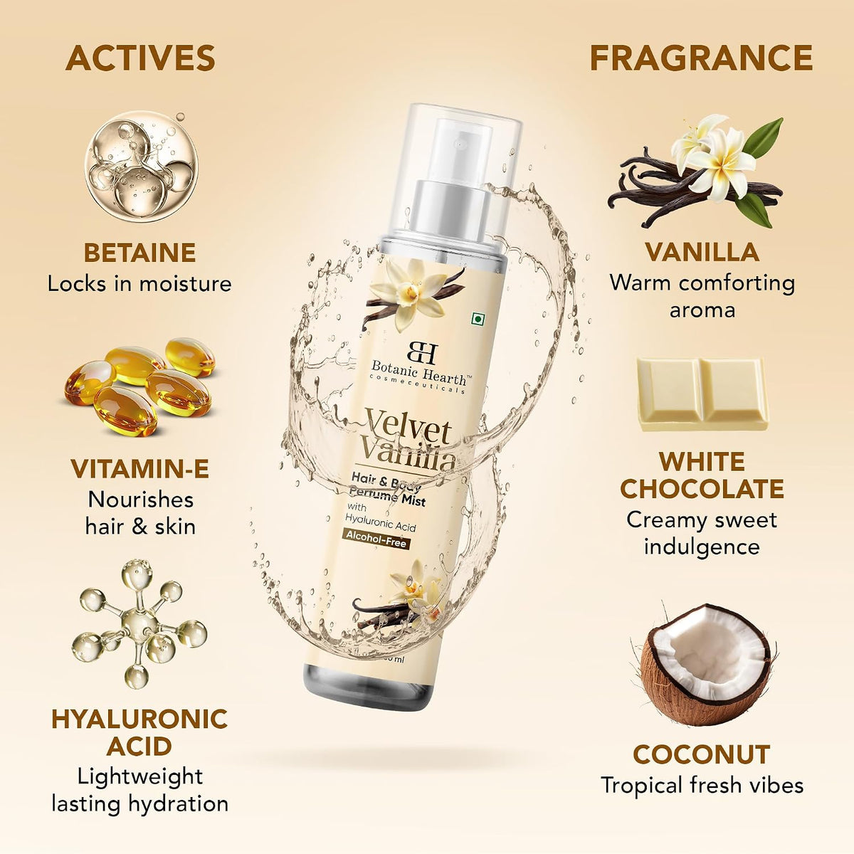 Vanilla Hair Perfume for Women & Body Mist - 3.4 Fl Oz