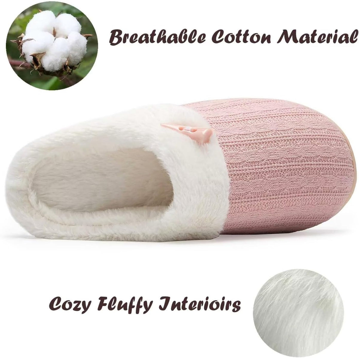 Women'S Fuzzy House Slippers Memory Foam Cute Ladies Home Shoes