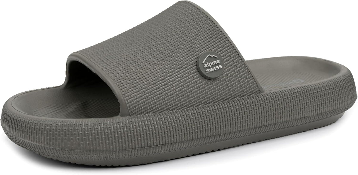 Omar Mens Slides Pillow Slippers for Men Ultra Cushioned Cloud Slides Waterproof Lightweight Sandals Quick Drying Non Slip Shower Shoes