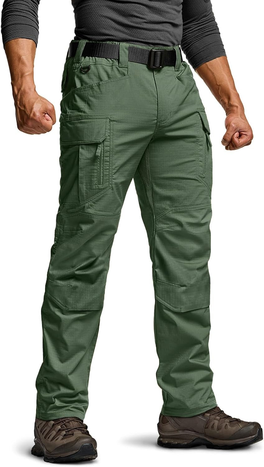 Men'S Flex Stretch Tactical Pants, Water Resistant Ripstop Cargo Pants, Lightweight EDC Outdoor Work Hiking Pants