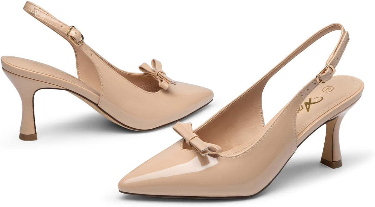 Women'S Closed Toe Heels Slingback Pumps Dress Shoes