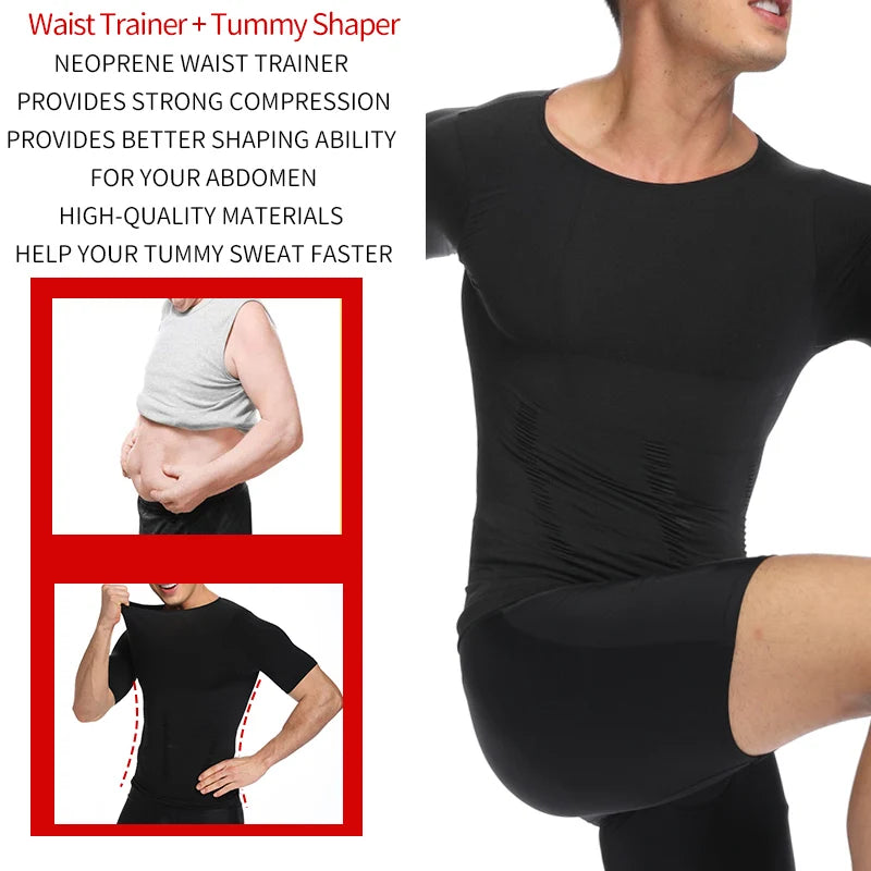Mens Slimming Body Shaper Chest Compression Shirts Gynecomastia Abdomen Slim Vest Tummy Control Shapewear Waist Trainer Corset
