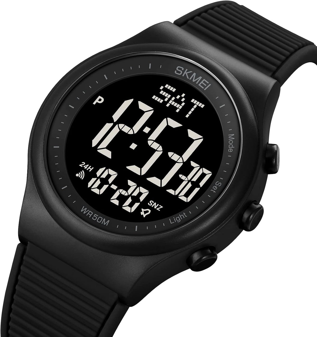 Digital Watch for Women Waterproof Black Wristwatch Sports Mens Stopwatch