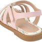 Girls' Toddler Flat Sandal with Adjustable Ankle Strap