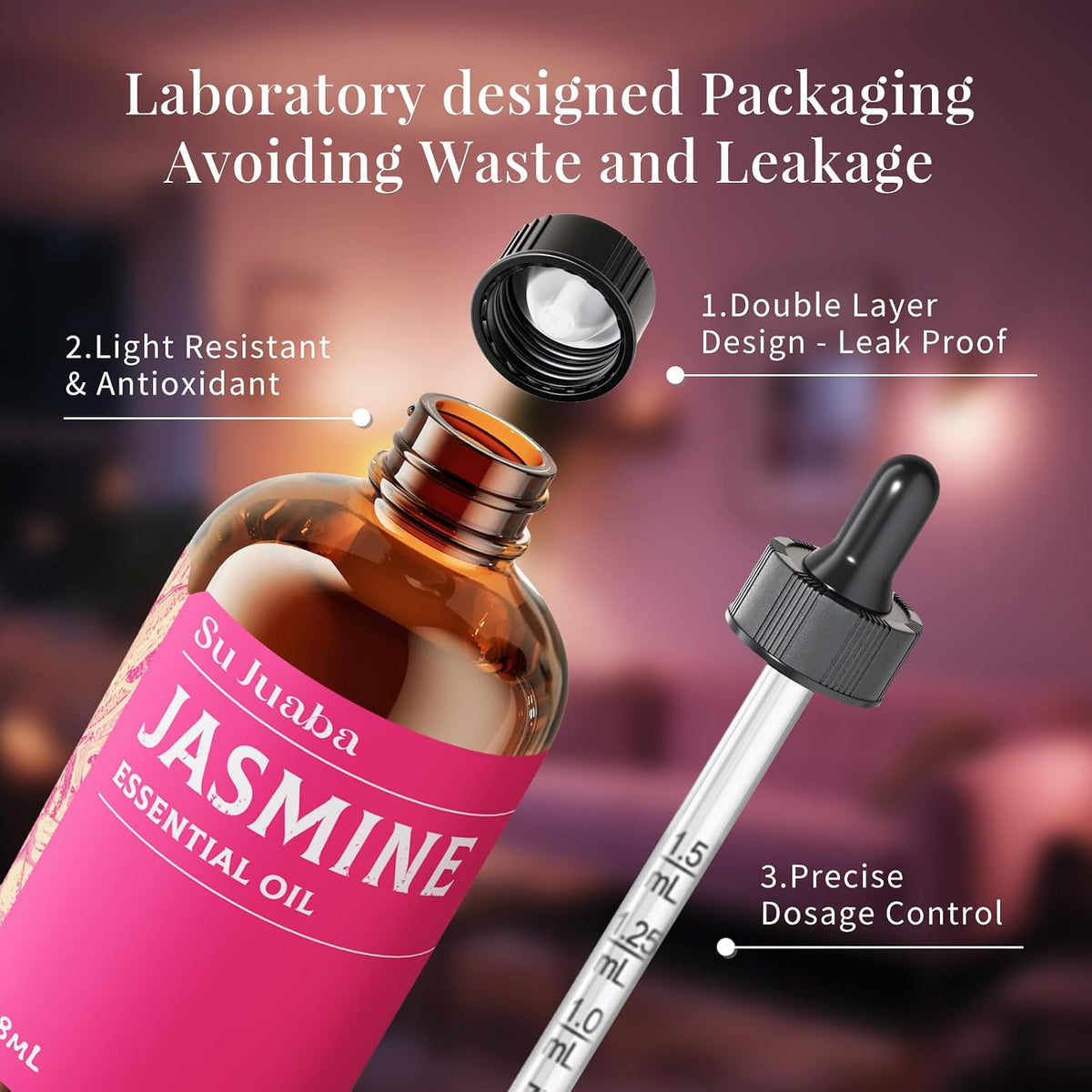 Jasmine Essential Oil for Diffuser, Hair & DIY Perfume