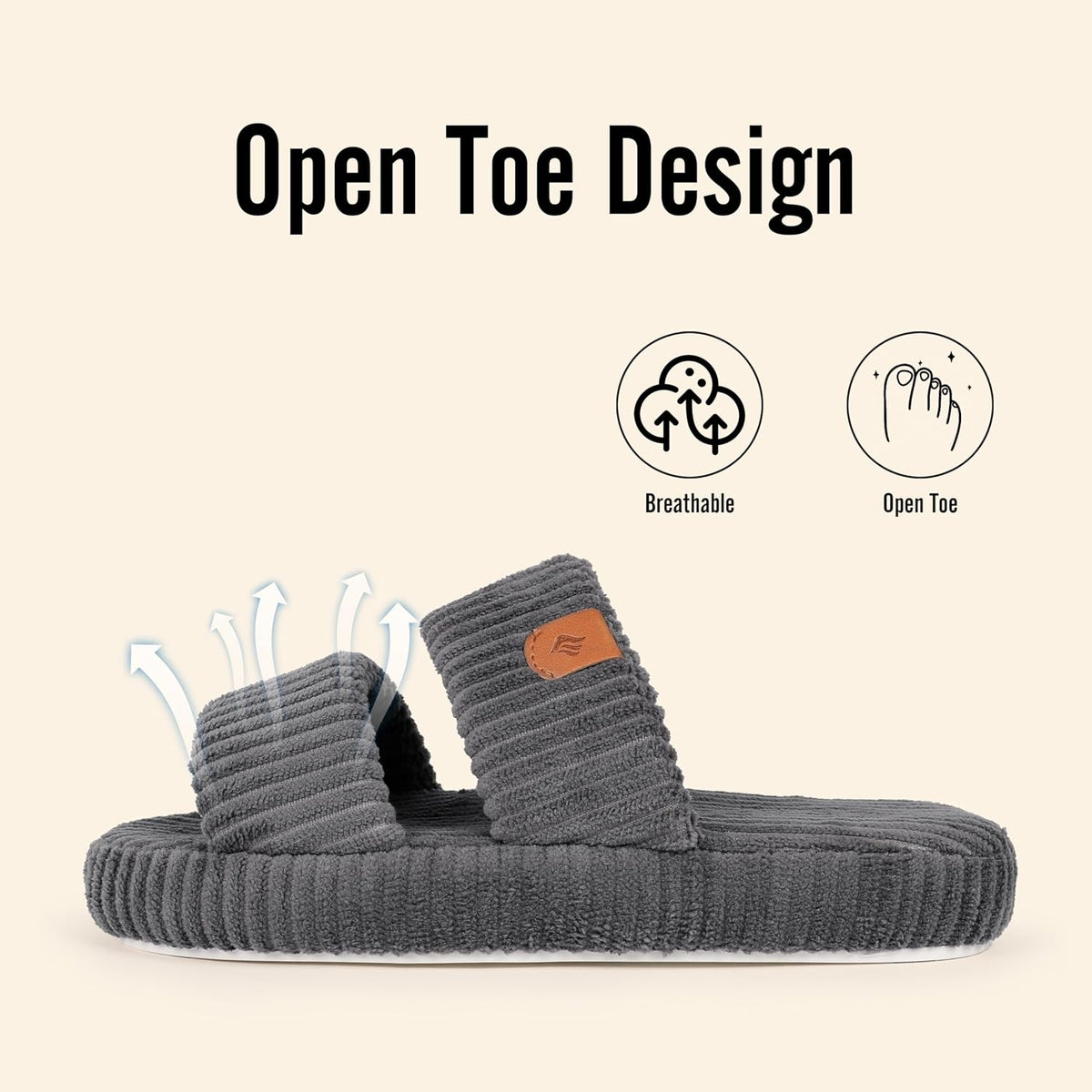Slippers for Girls Memory Foam Open Toe Indoor House Shoes Comfy Arch Support Slip on Bedroom Trendy for Little Kid Big Kid