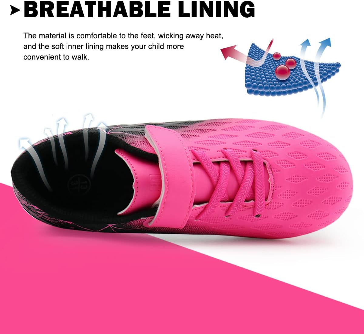 Kids Firm Ground Soccer Cleats Boys Girls Athletic Outdoor Football Shoes