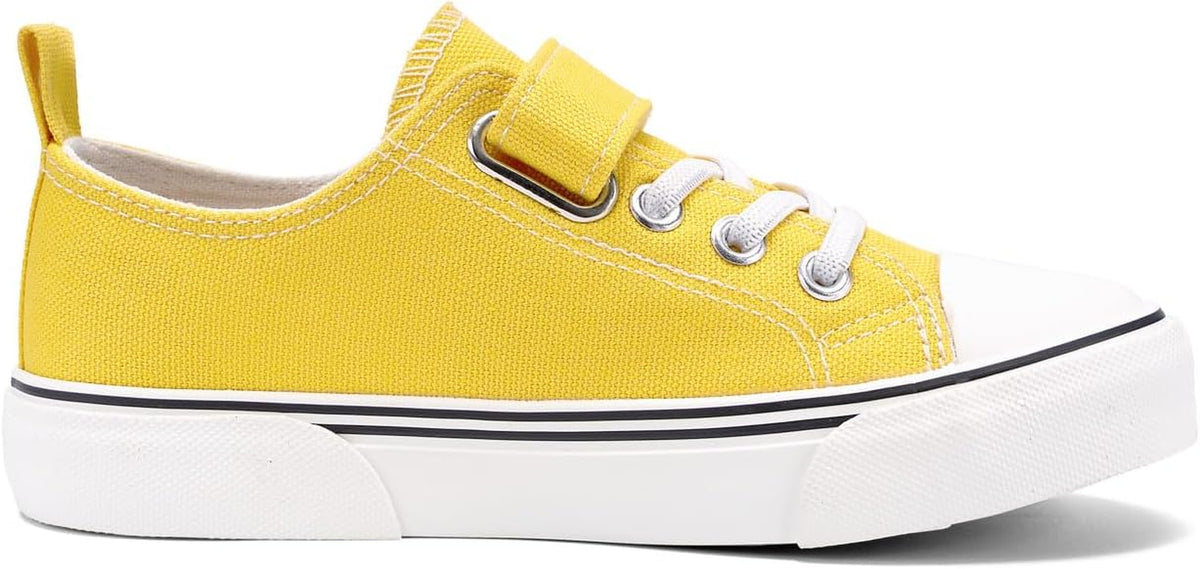 Toddler Boys and Girls Sneakers Low Top Adjustable Strap Canvas Shoes for Kids