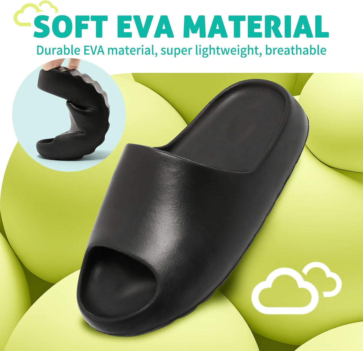 Kids Cloud Slides Boys & Girls, Pillow Slippers, Slip-On Summer Sandals