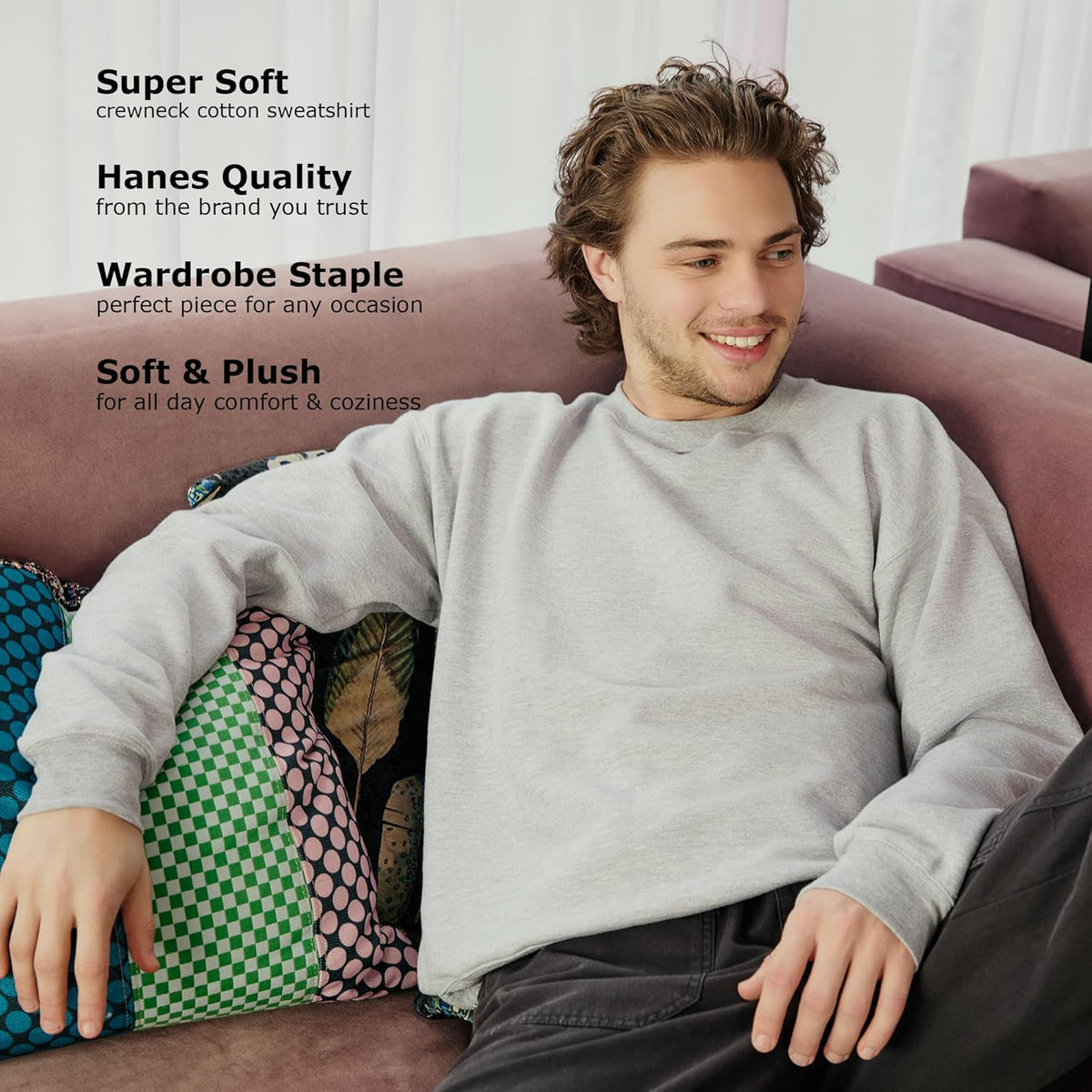 Men'S Sweatshirt, Ecosmart Fleece Crewneck Sweatshirt, Big & Tall Available, 1 or 2-Pack